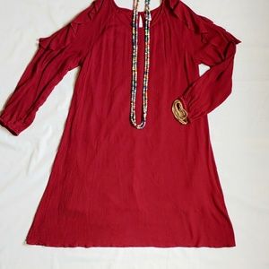 Old Navy · Dreamy Red Long Sleeve Dress · Size M